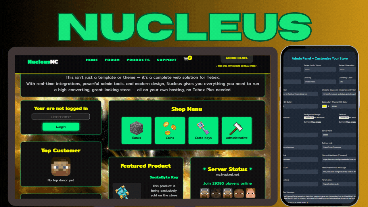Nucleus Website Screenshot